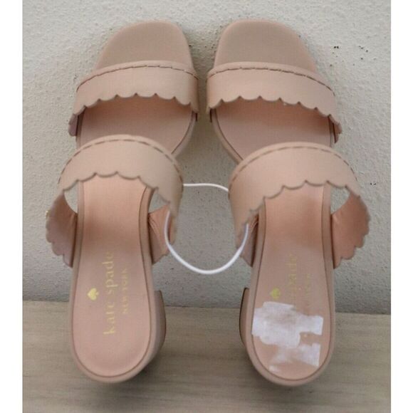 Kate Spade Women's Sz 6B Mauve Pink Chrissie Scalloped Trim Double Strap Sandals - Picture 3 of 10